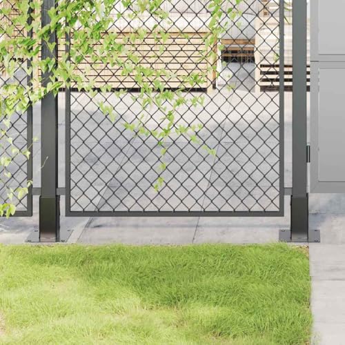 4 Pack Post Bases 2.80x2.80 Inch Square Support Brackets Powder-Coated Steel Base Plates for Gazebo Fence Deck Railing Anthracite - size: 71 x 71 mm & 4