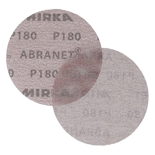 Mirka Abranet 5 Inch 180 Grit Mesh Sanding Discs, Hook and Loop, 10 Pack - size: Grit 180