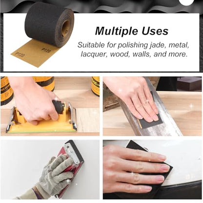 Sandpaper Roll 240 Grit, Wet Dry Sand Paper 3-2/3" Wide 11 Yard - style: 240 Grit