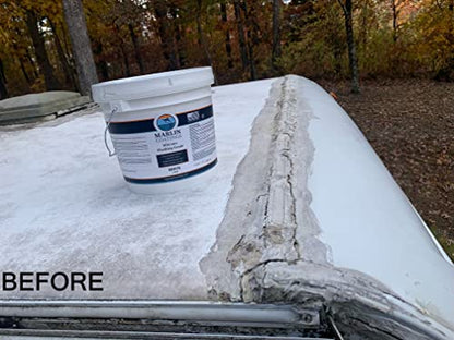 100% Silicone Roof Patch – Prevent and Repair Leaks – Complete Waterproofing – Easy Trowel or Brush Application…(1/2 Gallon, White) - color: White, size: Half Gallon