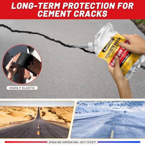 Asphalt Crack Sealant, Cement Crack Filler, High Elasticity Self Leveling Caulking Glue, Waterproof Concrete Repair for Driveways, Walkway, Patio, Joint, Indoor and Outdoor (2 Pack - 2.2LB) - style: 2 Pack - 2.2LB