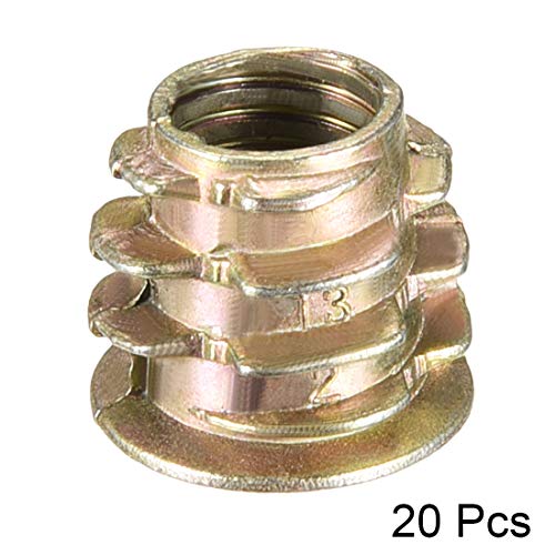 uxcell Furniture Threaded Insert Nuts Zinc Alloy M8 Internal Threads 12mm Length 20pcs - size: M8x12mm