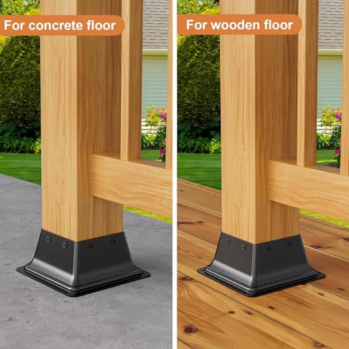 4x4 Post Base 4Pcs, Internal 3.6"x3.6" Heavy Duty Post Bracket