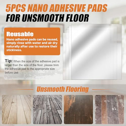 Heavy Duty Floor Gap Fixer Tool, Heavy Suction Cup Plank Grabber with Nano Gel Adhesive Pad for Wood, Vinyl, Laminate Floor, Ideal for Filling Gaps(No Hammer)