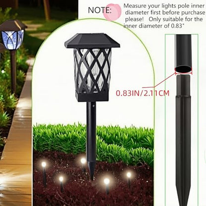 8.25" Reinforced ABS Plastic Solar Ground Spikes - Durable Solar Light Replacement Stakes for Garden, Pathway, Deck, Camping, Christmas Lights (Fits 0.83" Inside Diameter) (Black-1 Pack) - color: Black-1 PACK