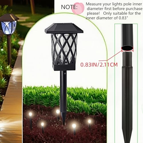 Must Measure First! Fits ONLY 0.83" Inner Diameter Solar Ground Spikes - 8.25" ABS Replacement Stakes for Garden Pathway Lights (Black-5PACK) - color: Black-5PACK
