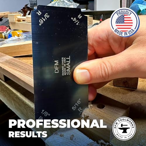 DFM Tool Works Round Over Curved Cabinet Scraper Cards - Precision Cabinet Scraper for Woodworking, Ideal for Wood Finishers Multi-Use Woodworking - Made in USA - Small, 1/8 to 5/16 Radius, QTY 1 - size: Small (1/8 to 5/16 Radius)