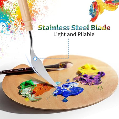 4 Pcs Palette Knife, #3 Pointed Head Spatula, Plastic Handle