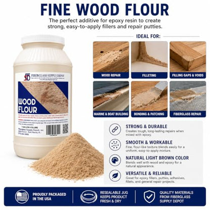 Fiberglass Supply Depot Fine Wood Flour Filler Gallon