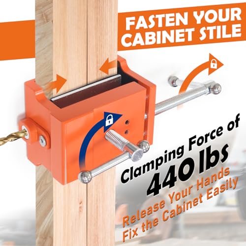 2 Pack Cabinet Clamps, Face Frame Clamp Tool for Installing Cabinets, Cabinet Claw Clamps with Drilling Hole