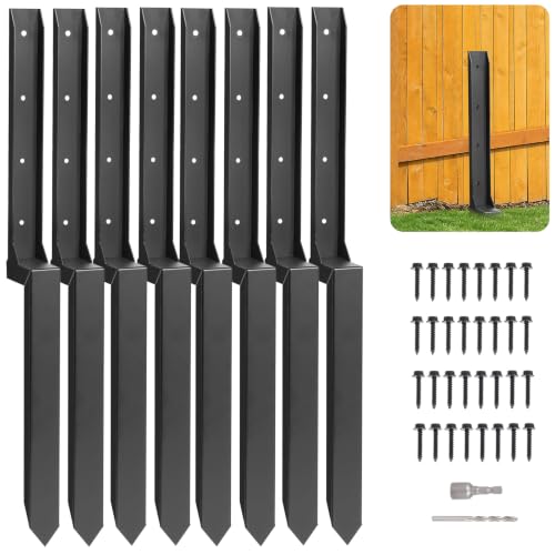 8PCS Fence Post Repair Kit, One-Piece Fence Post Repair Stakes