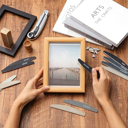 Honoson 20 Pcs Sanding Sticks Model, Low and High Grits, Moon Style - style: Moon Style