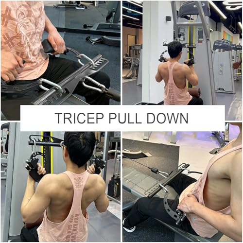 Adjustable Lat Pull down Bar, Cable Machine Attachments for Gym, Home Gym Fitness T-bar Row Pulldown Attachments, Lat Pull Down Machine Wide Grip Neutral Grip Handle - color: SP-B06