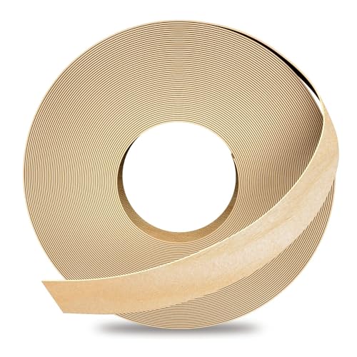 GSCIT Club Birch Edge Banding, 1 inch x 25ft roll of Veneer Edge Banding Preglued Flexible, Real Wood Tape Banding - color: Birch, size: 1"x 25ft
