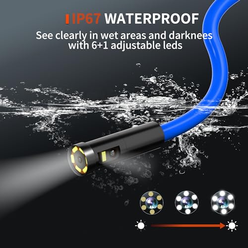 Dual Lens Endoscope Camera with Light, 1920P Industrial Borescope