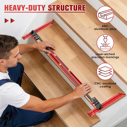 Stair Tread Template Tool - No Assembly Required Stair Tread Jig - color: Ltc-a Red