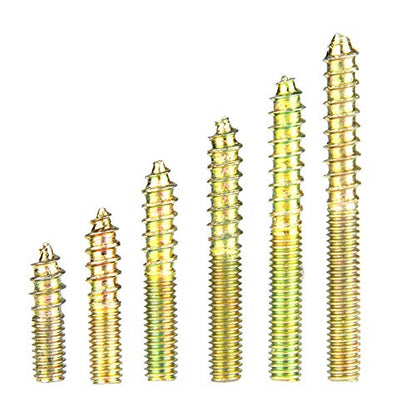 110pcs M4 Double Ended Screws, Dowel Screws Hanger Bolts for Curtain Pole Ends Furniture Connector, Stainless Steel Threaded Studs for Woodworking and Metal Applications