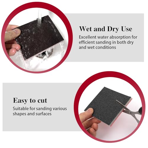 27 Pcs Sanding Sponge Block Pads, 120 Grit Fine Sandpaper Sand Paper - size: 120 Grits