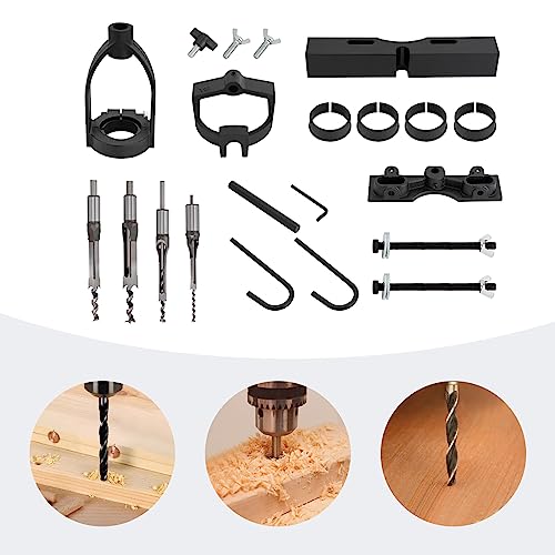 Mortising Attachment for Drill Press, 4 Model Drills Chisel Set Mortise and Tenon Tools, Mortise Machine Attachment Drill Press Mortising Attachment Kit for Drill Press Machine