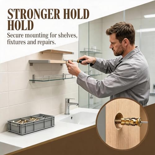 100 Pcs Hinge Repair Screw Set with Anchor Kit & Box