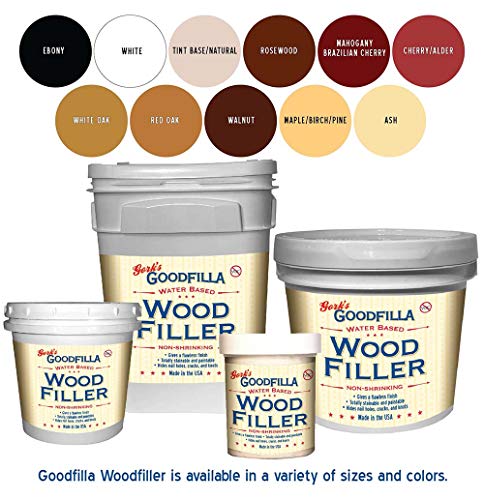 Goodfilla White, 8 oz, Wood and Grain Filler, Stainable, Tintable, Sandable, Zero Waste, Non-Toxic, USA Made - color: White, size: 8 oz