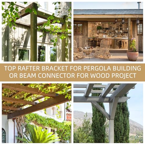 2x Black Half Base & Joist Hanger Brackets for 4"x4" Wood Posts with Screws, 3mm Steel