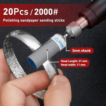 2000 Grit Sanding Drums,20PCS Sanding Sticks for Dremel Rotary Tool - style: 2000 Grit 20 Pcs