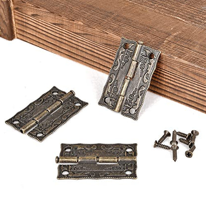 6 Sets Retro Hinges Hasp Latch Buckle with Hinges for Tool & Jewelry Boxes - color: K5_4