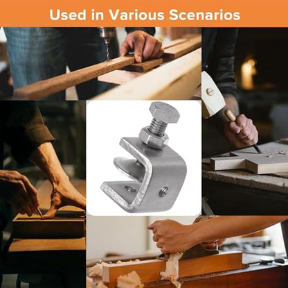 Stainless Steel C Clamps, Mini Tiger Clamp Set for Mounting, Heavy Duty Metal U Clamps, Small Desk G-Clamp with 0.79 Inch Stable Wide Jaw Opening for Metal Working Woodworking Welding Building (6pcs) - size: 0.79 in / 20mm (6 Pcs)
