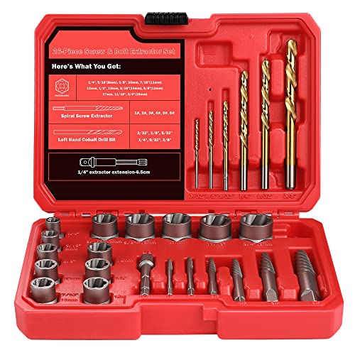 30 Pcs Spiral Screw Bolt Extractor Set Left Hand Drill Bit Set - size: 30Pcs
