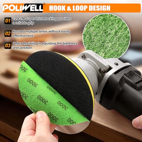 POLIWELL Sanding Discs 6 Inch 3000 Grit 20 Pack Hook & Loop - style: 3000 Grit