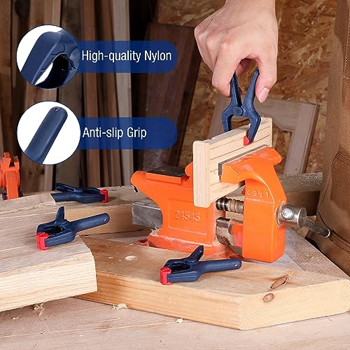 WORKPRO Spring Clamp Set, 16-Piece 3-3/8" with Adjustable Jaw Pads - color: Blue, size: Single Size Set (3-3/8")