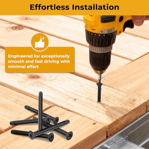 5/16-18 x 2-1/2" Trailer Deck Screws,Flat Head Floorboard Screws (300pcs) - size: #5/16-18 x 2-1/2"