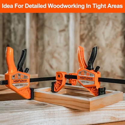 VANQUISH 4'' Mini Bar Clamps for Woodworking 2 Pack, 40LBS Load Limit - size: 4inch 2 Pack