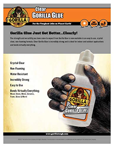 Gorilla Clear Glue, 3.75 Ounce Bottle, Clear, (Pack of 4)