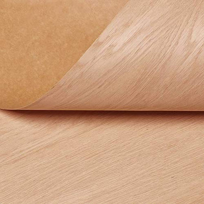 Edge Supply Ultra Flex Red Oak Wood Veneer Sheet Flat Cut, 24" x 96", Non Glued, 10 mil Paper Back, “A” Grade Veneer Face – Easy to Apply Veneer Sheet - color: Red Oak Flat, size: 24" x 96"