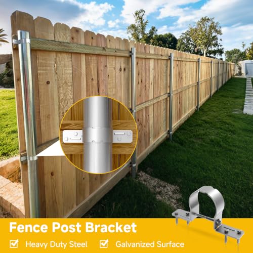 20 Pcs 1-1/2 Fence Post Brackets - Steel to Wood Fences Bracket,Galvanized Fence Brackets for Steel Posts, Fence Post Brackets for Metal Posts, Ideals for Privacy Fence, Fences Repair, and Fence Gate - color: 20Pcs 1-1/2"