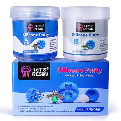 LET'S RESIN Silicone Putty, 1LB/40A Mold Making Kit