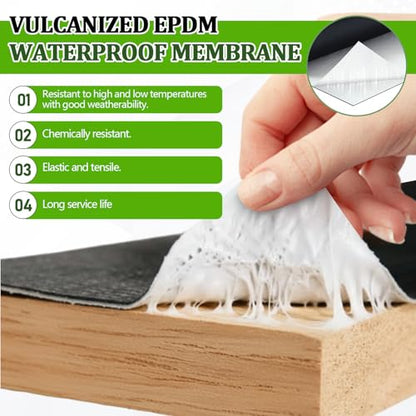 Pushglossy 1 Roll EPDM Rubber Roofing Membrane 50 Mil, 19.6" x 25 Ft, Black - color: Black, size: 19.6" x 25 Ft
