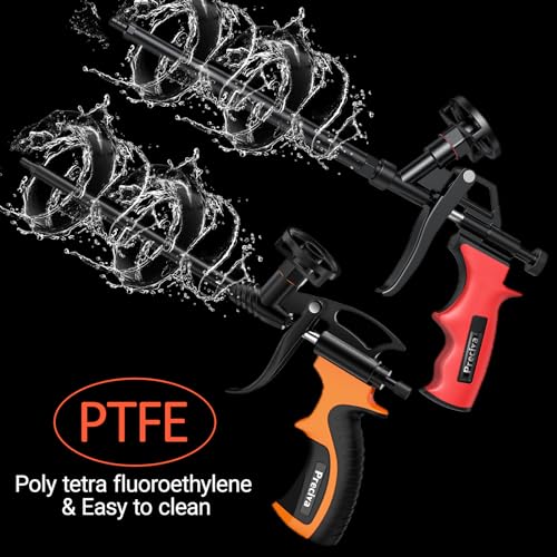 Preciva 2 PCS Spray Foam Gun, Upgrade Pu Expanding Foaming Gun Professional Caulking Gun Insulation Suitable for Caulking, Filling, Sealing - color: Orange+ Red