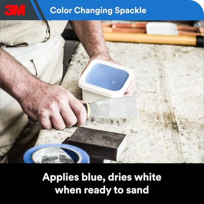 3M High Strength Color Changing Spackling Compound, 8 oz Tub, 2 Pack – Blue-to-White Drying Formula, Fast-Drying, No Shrink, Primer-Enhanced, Interior and Exterior Wall Repair, Easy Application - style: 2-Pack