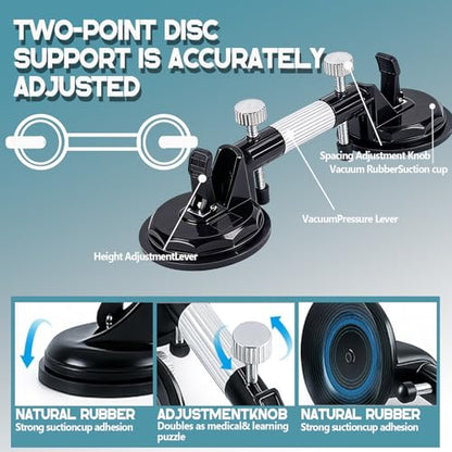 2 Pack Laminate Floor Gap Repair Tool, Professional Countertop Alignment Clamps, Adjustable Granite Seam Setter with Vacuum Suction Cups, for Granite, Marble, Stone and Glass