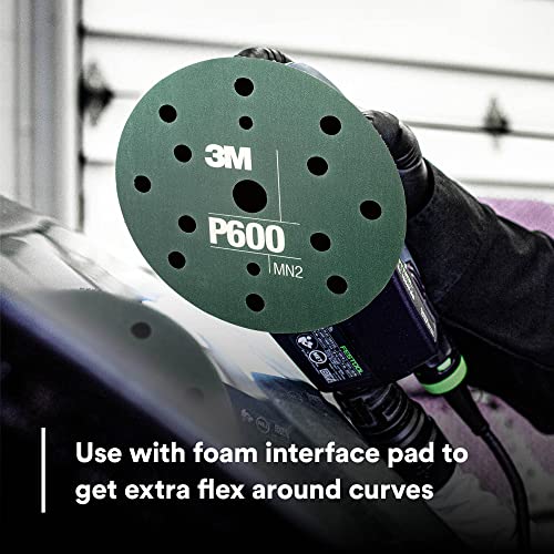 AMAPR 3M Hookit Flexible Abrasive Disc 34405, 6 in, 600+ Grade, 25 Pack, Primer Sanding, E-Coat Sanding - color: Gray, style: P600