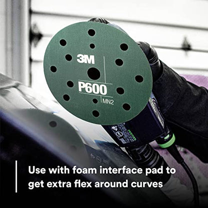 AMAPR 3M Hookit Flexible Abrasive Disc 34405, 6 in, 600+ Grade, 25 Pack, Primer Sanding, E-Coat Sanding - color: Gray, style: P600