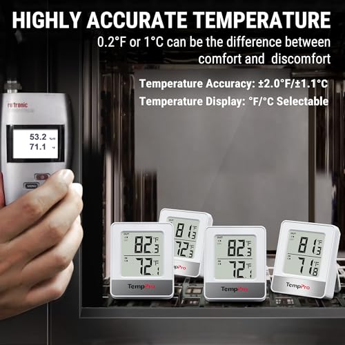 TempPro TempAir 500FT Indoor Outdoor Thermometer Wireless - color: White In-outdoor Thermometer