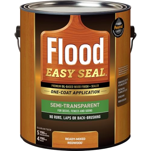 Flood Easy Seal 1 gal Redwood Semi-Transparent Exterior Wood Stain & Sealer - color: Redwood