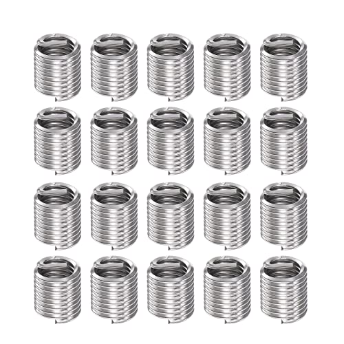 HARFINGTON 20pcs Wire Threaded Inserts 5/16-24 UNF 1.5D 11.85mm 304 Stainless Steel Helical Coiled Wire Thread Sleeve