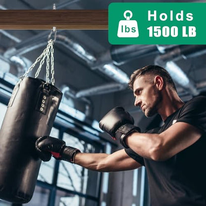 SELEWARE 6Pcs Heavy Duty Swing Hangers, 1500LB Capacity Stainless Steel Swing Set Hooks for Wood/Steel Beam, 5" x M2/5" Porch Swing Hardware for Playground Swing Hammock Chair Yoga Silk Punching Bag - color: 6 Pack Swing Hangers (5" X M2/5" Threaded Rod)