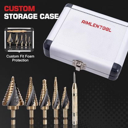 Hex Shank Cobalt Step Drill Bit Set - size: M35-6PC