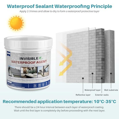 Waterproof Sealant Clear 35oz, Indoor and Outdoor Stop Leaks Coating - size: 1000g